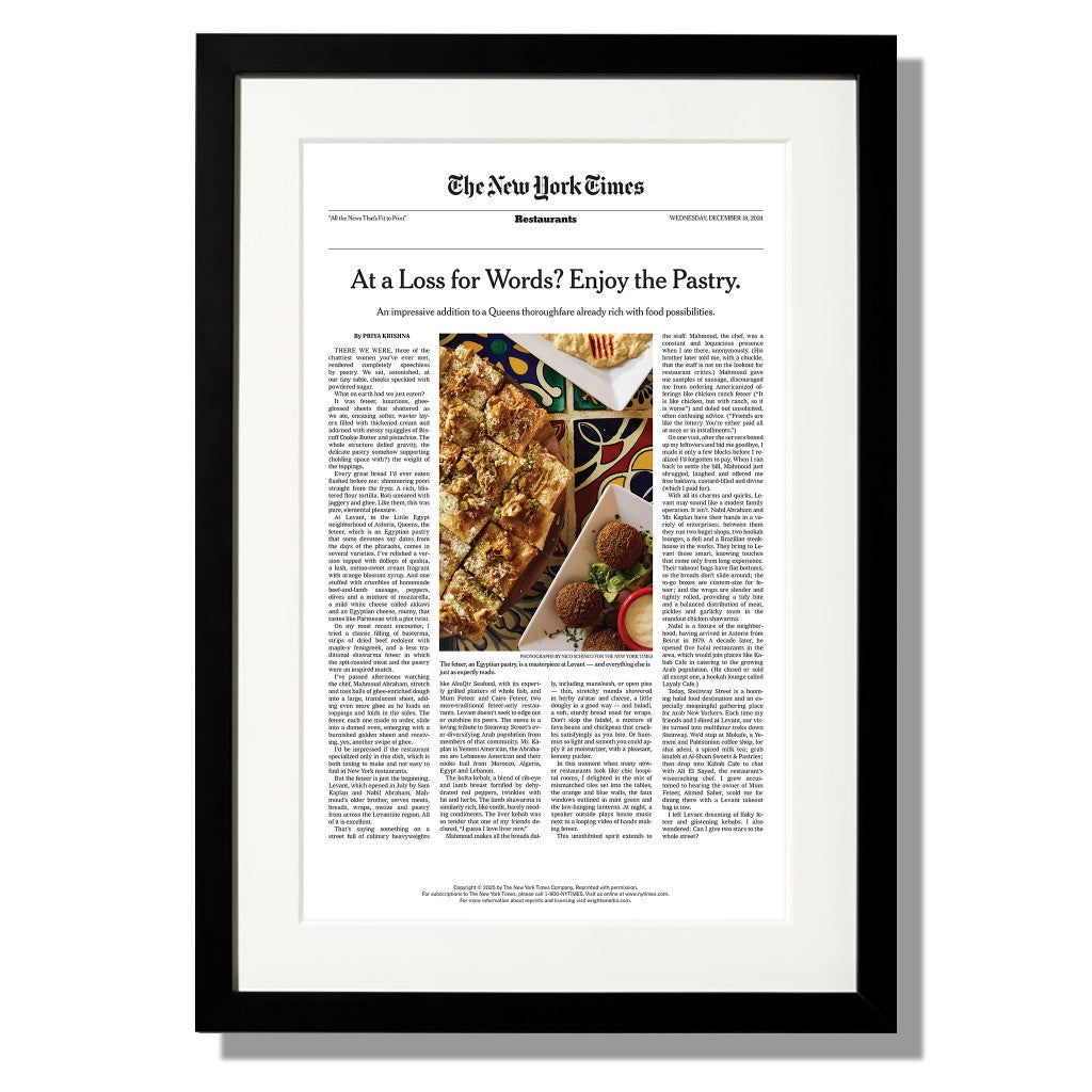 Restaurant Reviews - Framed Articles