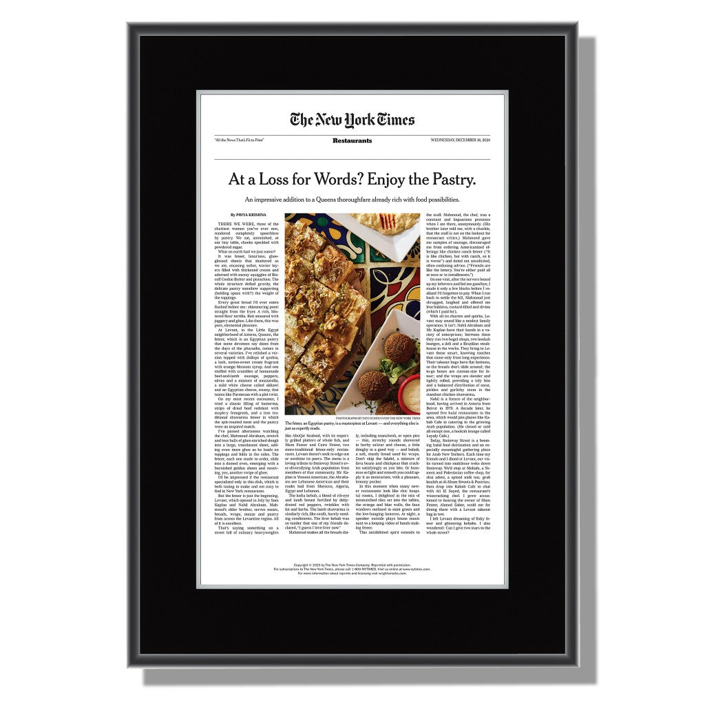 Restaurant Reviews - Framed Articles